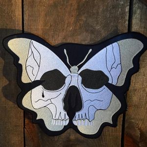 COOLSTE BLACK DEATH BUTTERFLY SKULL MOTORFIETS COOL GROTE RUG PATCH ROCKER CLUB VEST OUTLAW BIKER MC PATCH 269o