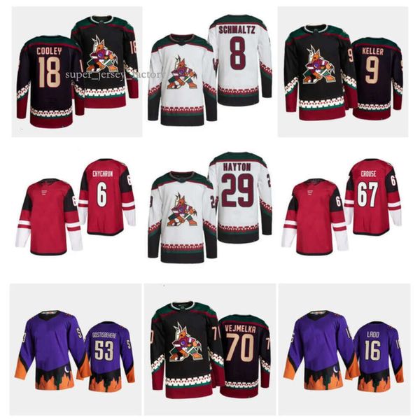 Cooley Logan Maillots de hockey Coyotes Schmaltz Clayton Keller Nick Ritchie Travis Boyd Lawson Crouse Barrett Hayton Shayne Gostisbehere A 6621 7148