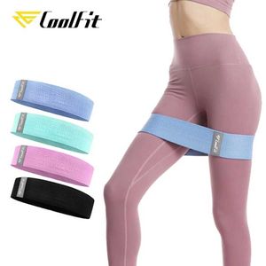 CoolFit Menwomen Hip Resistance Bands Booty Been Oefening Elastische Bands voor Gym Yoga Stretching Training Fitness Workout H1026