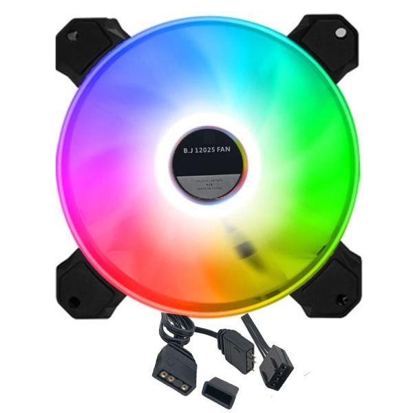 Refroidissement 12cm Aura RGB 5V PWM 4pin Étui ventilateur silencieux PC Radiateur CPU CHELER Argb Sync avec les ventilateurs de la carte mère