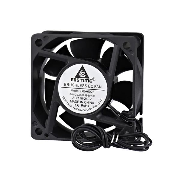 Refroidissement 1pcs refroidisseur axial 6cm 6025b EC 2,4 pouces Ball Ball 60 * 60 * 25 mm AC 110V 115V 220V 240V EC Fan de refroidissement sans balais 60 mm x 25 mm