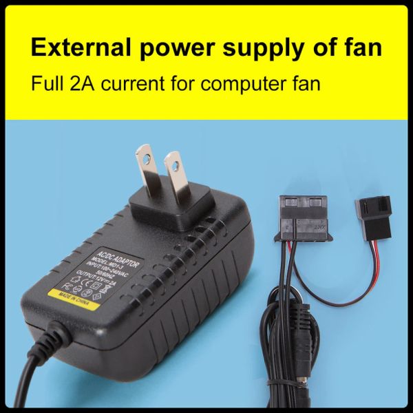 Enfriamiento de 220V a DC 12V 2A Adaptador de potencia Transformador de ventilador de enfriamiento DPORT GRANDE 4P FUNCIONA DE FUERZA EXTERNA