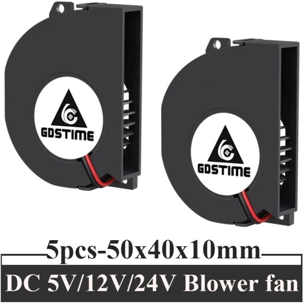 Enfriamiento 2pcs gdstime 50x40x10 mm 5410 ventilador ventilador 5cm 5v 12v 5410 manga dual bola radial radial turbina de refrigeración ventilador de turbina de refrigerador