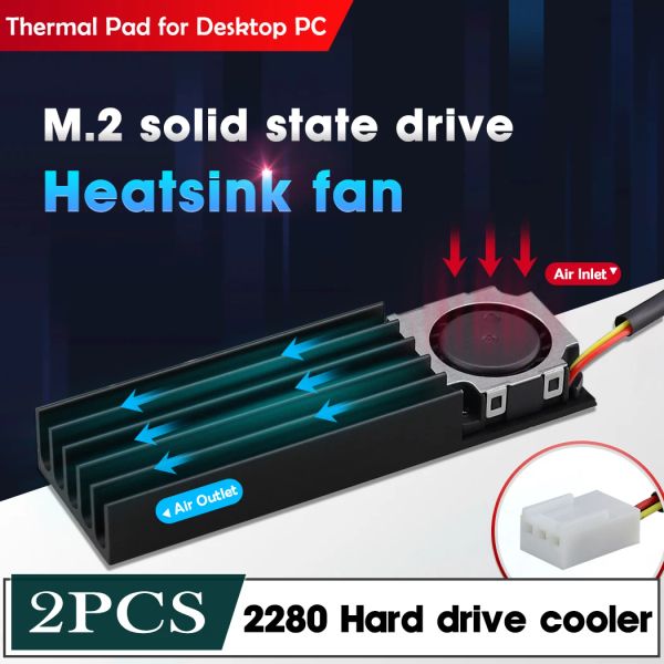 Refroidissement 2pcs M.2 SSD NVME Tire de chaleur M2 2280 Disque dur à semi-conducteurs Aluminium Tiche de chaleur Radiateur NGFF Free Free Free