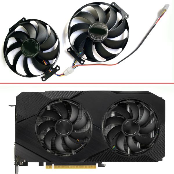 Refroidissement 2PCS T129215SU RTX 2060 Super 2070 GTX1660 TI FAN COLAGIN