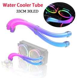 Refroidissement 2pcs d'eau refroidissement Raditer Tube Aura Sync 33cm 30 LED AIO refroidisseur d'eau tube à gilet Soft Rubber pour Aura Fusion RGB Mystic Ligh