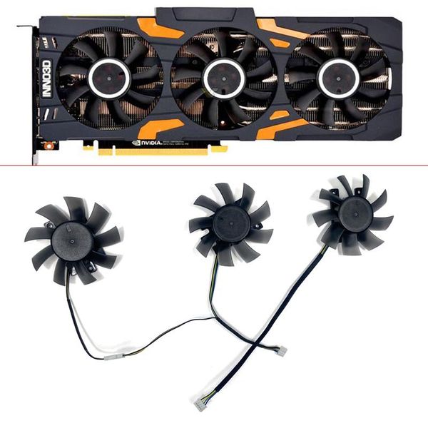 Refroidissement 3PCS 65 mm 4pin CF12815 Fan de refroidissement RTX2080 RTX2070 Super GPU Fan pour Inno3d RTX2080 TI RTX2070 Super Gaming Graphics Carte Fan