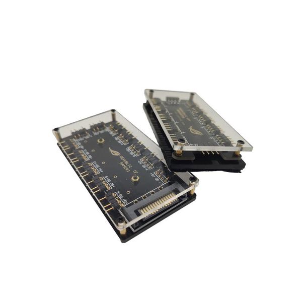 Enfriamiento 5v 3pin ventilador de luz aura aura placa base cubo de secuencia SATA Molex Fuente de alimentación independiente Reduzca la carga de la placa base Envío