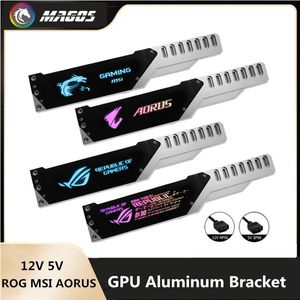 Cartes graphiques de refroidissement en aluminium Holder Argb GPU Bracket Video Carte Support M / B Aura Sync (pour ASUS MSI Giga Rog)