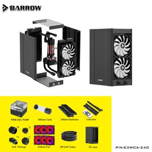 Barrow de refroidissement Dock de refroidissement de l'eau externe Itx supporte Dual 240 360 mm radiateur + réservoir de pompe DDC + ventilateur + ajustement de tube souple Argb exwca