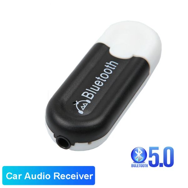 Refroidissement Bluetooth 5.0 Récepteur 3,5 mm Adaptateur audio sans fil stéréo Récepteur sans fil USB pour la musique AUX Android PC PC