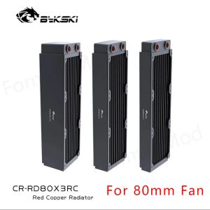 Refroidissement Bykski Radiateur de cuivre de 240 mm 30/40 / 60 mm d'épaisseur pour le serveur de ventilateur 80 mm PC refroidissement du refroidissement thermique Conductivité thermique 108,9W / M.K