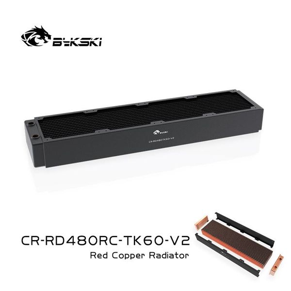 Refroidissement Bykski 480 mm Radiateur de cuivre pour le refroidissement du PC Épaisseur de 60 mm pour un ventilateur de 12 cm Radiateur de refroidisseur haute performance