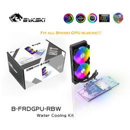 Enfriamiento Bykski BFRDGPURBW GPU AIO Enroler para AMD/NVIDIA 2060 2070 2080 Tarjeta gráfica Todo en un Kit de enfriamiento de agua VGA 5V Aura Sync sincronizada