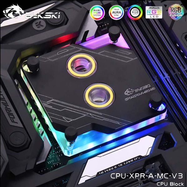 Refriamiento Bykski Bloque de agua de CPU para Intel LGA1700 1150 1151 1155 1156 2011 X99 CPU Cooler Heatsink 12V/5V RGB AURA SYNC CPUXPRAMCV3