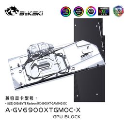 Refroidissement bykski couverture complète GPU GPU Bloc RVB de refroidissement avec plaque arrière pour Giga RX 6900XT GAMING OC AGV6900XTGMOCX