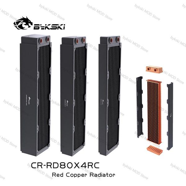 Enfriamiento Bykski G1/4 '' 320 mm Full Copper Radiator Server PC Interquangador de agua Interrráneo de la computadora 30/40/60 mm de espesor para ventiladores de 80 mm