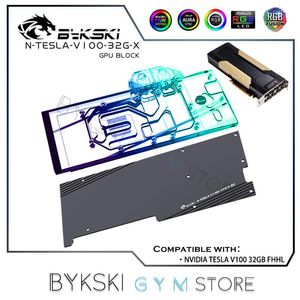 Refroidissement Bykski Graphics Carte GPU GPU Bloc d'eau pour Tesla V100 32 Go FHHL VGA Water Colter RGB Sync Nteslav10032gx