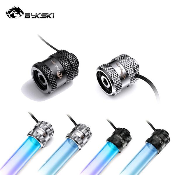 Enfriamiento BYKSKI RGB Ciotaje de tubo duro para OD14 mm OD16 mm PETG Tubo de metal rígido G1/4 PC Adaptador de conector de enfriamiento de agua 12V/5V Argb