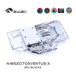 Bloque d'eau de refroidissement Bykski pour MSI RTX2070 Super 8G OC Ventus GPU Carte vidéo Argb / RGB Radiateur léger Copper Copper NMS2070SVETUSX