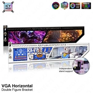 Koeling kleurrijke GPU bracket diy foto vga houder elke foto -videokaartondersteuning aanpassen 5v/12v rgb aura synchronisatie mod aanpasbare ontwerpen