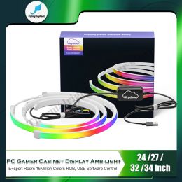 Koelcomputer RGB Atmosfeer Light, Esport Room Desktop Monitor Ambilight, Achtergrond 3D Music LED Strip, 5V USB -softwarebesturing