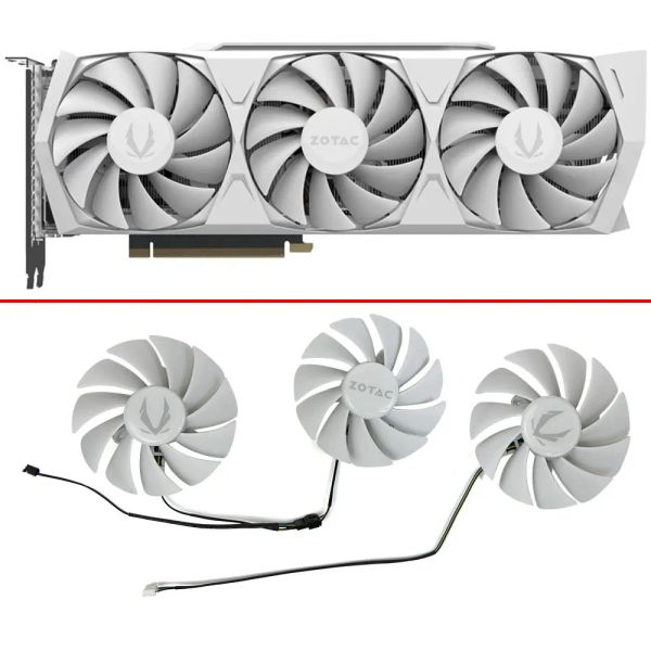 Refroidissement de refroidissement alternative 89 mm 4pin GA92S2U CF9015H12S RTX 3080 Trinité OC ventilateur GPU blanc pour ZOTAC RTX 3070 Twin Edge OC Van blanc