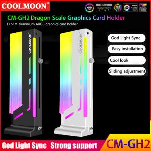 Enfriamiento Coolmoon CMGH2 Soporte de tarjeta de gráficos Vertical GPU Soporte 5V 3PIN ARGB Soporte GRÁFICO COMPUTADOR