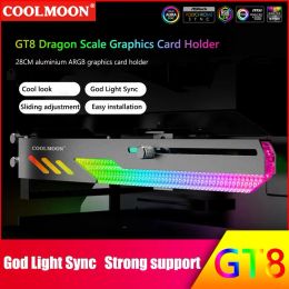 Cooling CoolMoon GT8 Grafische kaart Bracket GPU Holder Desktop Computer Case 5V 3PIn ArgB Videokaart Ondersteuning Stand Horizontale koeling Kit