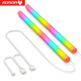 Refroidissement coolmoon tuyau de tuyau aura synchronisation de manche lumineuse à manche lumineuse à eau de refroidissement Raditeur Tube 5v 3pin argb 4pin Base de case décoration