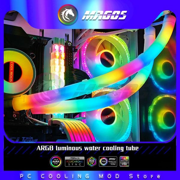 Refroidissement CPU AIO Water refroidister tube RGB Couvercle de tube de refroidissement à eau lumineuse douce et à eau 5V 3pin Argb