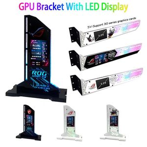 Refroidissement Personnaliser le support GPU RVB avec écran de moniteur LED Rog MSI Gundam Graphic Video Carte Bracket VGA Portez pour PC Gamer Cabinet DIY