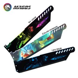 Cooling Aangepaste grafische kaartbeugel RGB Personaliseer anime/game -thema's Scènes PC Panelgpu Holder Chassis Decoratie 12V/5V MB Sync