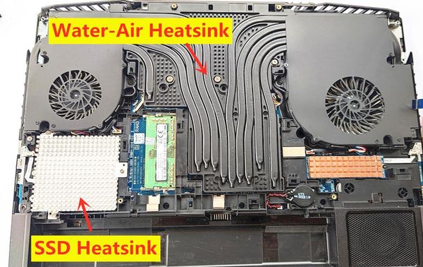 Refroidissement DIY Eau / air 2in1 CPU / GPU Transformation de refroidissement Féliant Heasink pour Clevo X170 X170SMG X170SMG X7200 SAGER NP9670M RTX20 / RTX30