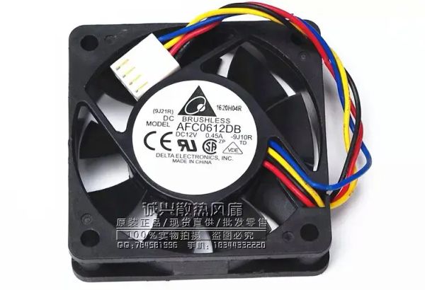 Refroidissement Livraison gratuite pour Delta AFC0612DB, 9J10R, DC 12V 0.45A, 60x60x15mm 60 mm 4Wire 4pin Connector Server Square Fan