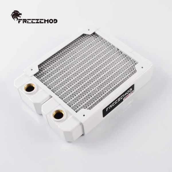 Freezemod de enfriamiento Computadora de agua Piano de enfriamiento Radiador de cobre blanco 14 Tubo plano de una sola capa aleta de cobre adecuada de 12 cm.TSRPTW120