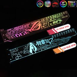 Bracket GPU refroidissant Personnaliser la prise en charge de la carte vidéo VGA Horizontal VGA pour GPU Empêche l'arrêt 5V Argb 3pin / 12V RGB 4pin Aura Sync