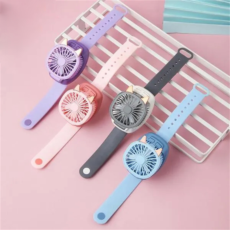 Cooling Mini Watch Fan Handheld Student Creative Rotatable Detachable Rechargeable USB Charging Wrist Mute Summer Fans For Indoors Outdoors