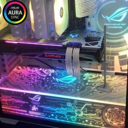 Cas de refroidissement PC Panneau d'éclairage RVB, Argb GPU Plate arrière du côté argb personnalisée Plaque décorée Plaque décorée 5V 12V Colorful Aura Sync