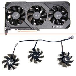 Koeling nieuwe 3 stcs 75 mm 4pin koelventilator voor asus tuf gaming x3 rx 5700 xt rx5700 xt grafische kaartventilator vervangen fd8015u12s gpu fan