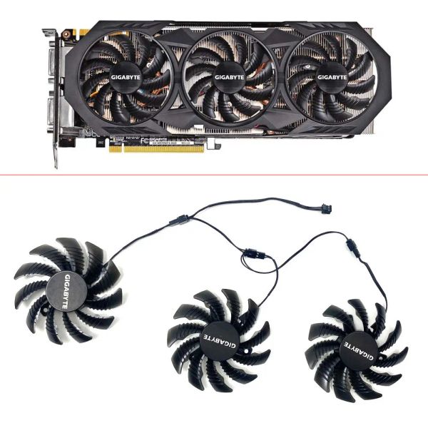 Enfriamiento nuevo ventilador de enfriamiento 3pcs 75 mm 2pin 3pin PLD08010S12H T128010SM GTX970 VGA GPU Ventilador de refrigerador para gigabyte GTX 970 GRACHICS G1