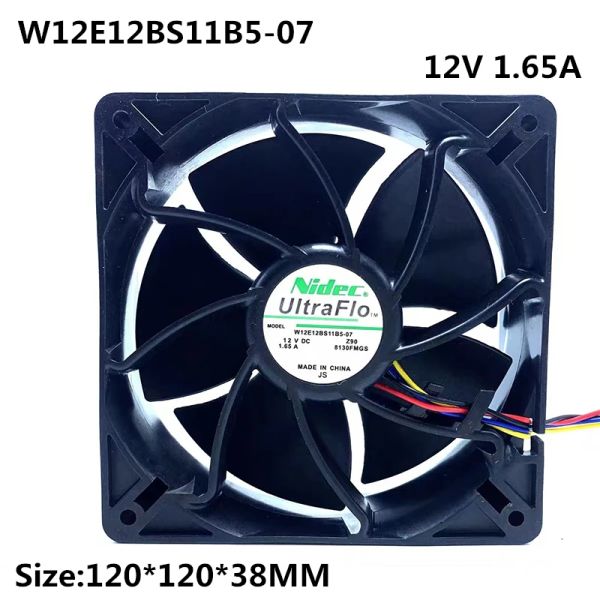 Enfriamiento nuevo original 120*38 mm 12cm W12E12BS11B507 DC12V 1.65A S7 S9 Ventilador de enfriamiento violento de volumen de aire alto