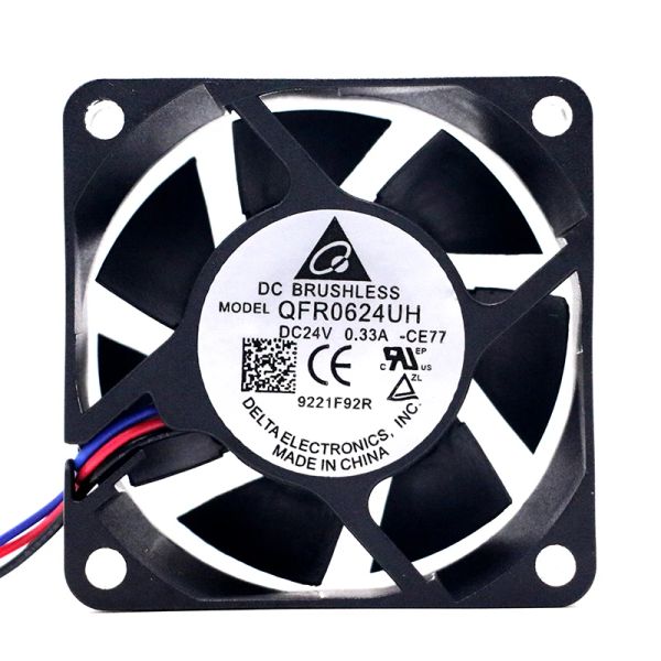 Refroidissement Nouveau QFR0624UH 6025 24V 0,33A 6cm 3Wire Volume de volume d'air élevé Ventilateur de refroidissement dédié