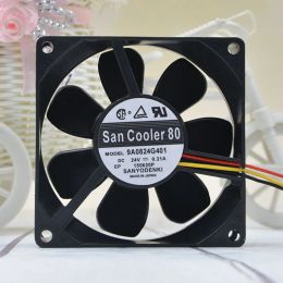 Refroidissement Nouveau Sanyo 9A0824G401 8025 80mm 80 mm 24v 0,21a Double Ballewearting Fan