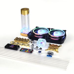 Koeling PC Water Koeling Kit PETG Hard Tube Liquid Koelsysteem met 5V RGB -lichten Goudkleur Zilverkleur voor Intel 115X 2011 CPU