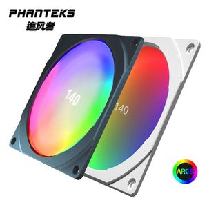 Refroidissement Phanteks 140 mm 5V 3pin ABS Halos Argb Colorful LED Color Van Fan Aperture compatible avec un ventilateur de 14 cm / carte mère synchrone