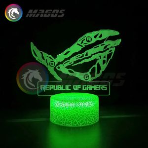 Koeling rog figuur geloof ornamenten Republiek gamers geleid regenboog aura synchronisatie gamer kast acryl kleurrijke rgb witte nachtlichtbasis