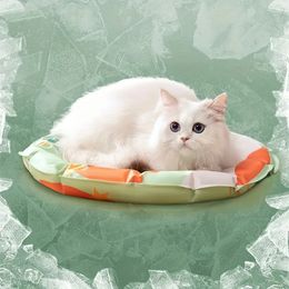 Cooling Small Medium Dog Cat Bed, Summer Round Ice Pad Universal Cat Cool Nest