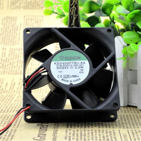 Refroidissement SUNON 8025 80 mm ventilateur de refroidissement 24V 3.4W 0.14a Fan de case d'ordinateur KD2408PTB16A Double roulement à billes avec 2pin