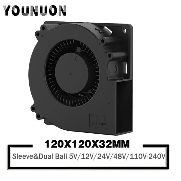 Refroidissement Younuon 120 mm ventilateur 12032 ventilateurs de ventilateurs de ventilateurs DC 5V 12V 24V 48V Ventilateurs sans pinceau AC 110V 220V 120x120x32mm